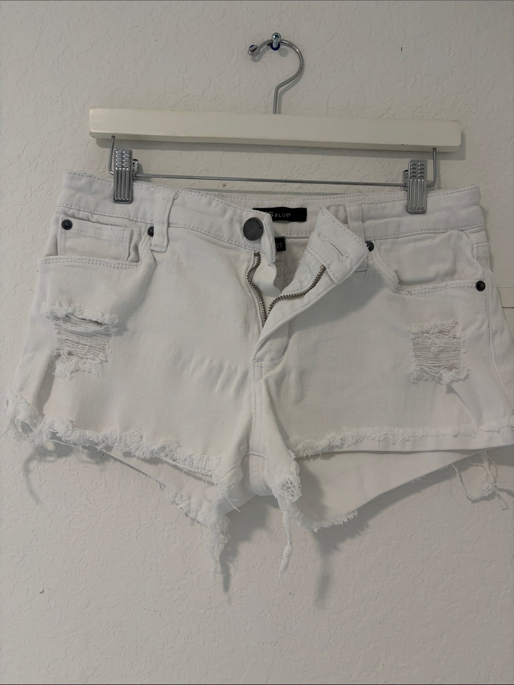 STS Blue White Distressed Denim Jean Shorts